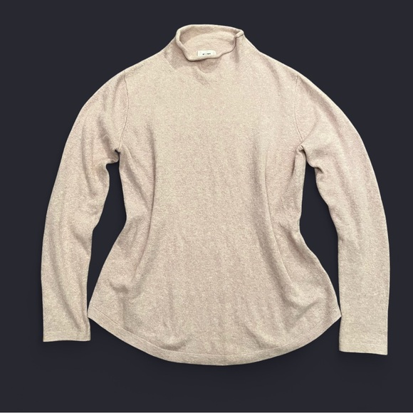 Women’s creamy pink turtleneck soft cozy knit sweater Cabincore apres ski fall - Picture 1 of 7